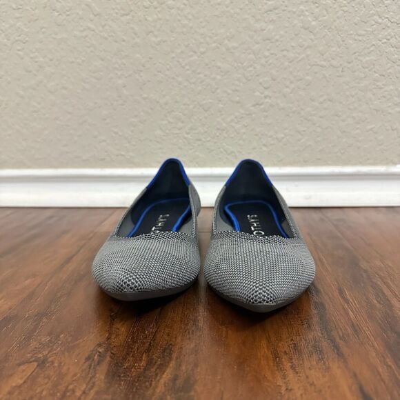 ROTHY'S The Point Birdseye Knit Slip-On Ballet Flats in Cloud Grey - Picture 3 of 10